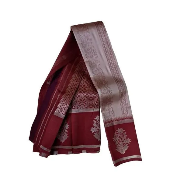 Generic Women's Soft Silk Wooven Saree With Unstitched Blouse 5.5Mtr (Multicolor)