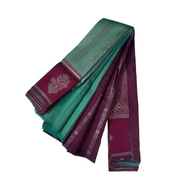 Generic Women's Soft Silk Wooven Saree With Unstitched Blouse 5.5Mtr (Dark Pista)