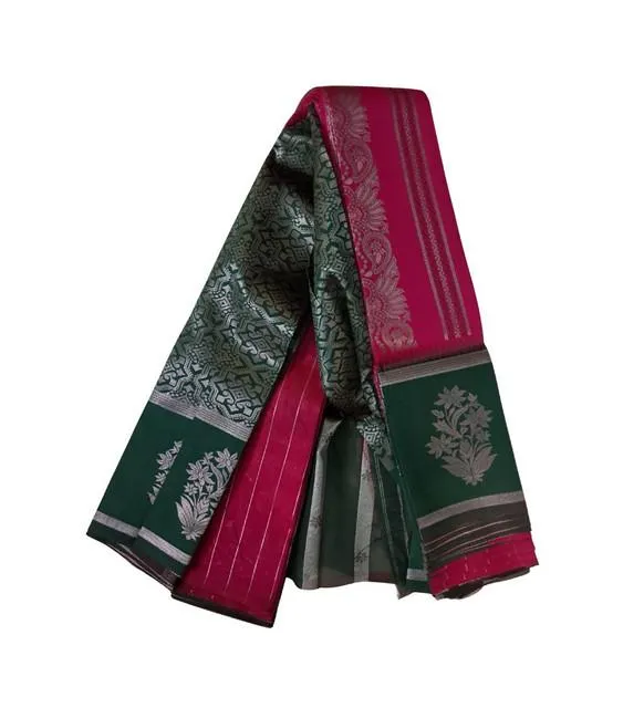 Generic Women's Soft Silk Wooven Saree With Unstitched Blouse 5.5Mtr (Red)