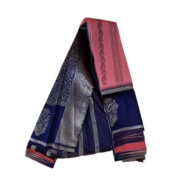 Generic Women's Soft Silk Wooven Saree With Unstitched Blouse 5.5Mtr (Pink)